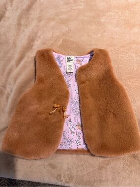 baby B'gosh Girls' Brown Faux-Fur Vest